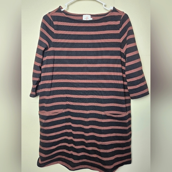 Women's The Nines By Hatch Striped Maternity Dress, Size Medium - Picture 1 of 2